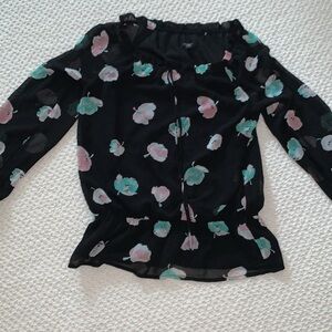 Ann Taylor floral lined sheer top